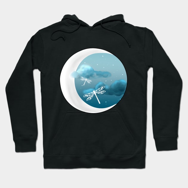 Dragonfly Moonlight Hoodie by CITROPICALL